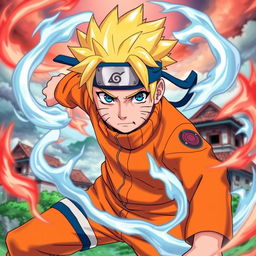 A dynamic illustration of Naruto Uzumaki, the iconic ninja from the anime series