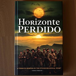 An intriguing book cover for 'Horizonte Perdido', focused on the Portuguese Colonial War