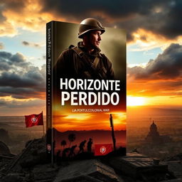 The cover of a book titled "Horizonte Perdido", focusing on the Portuguese colonial war