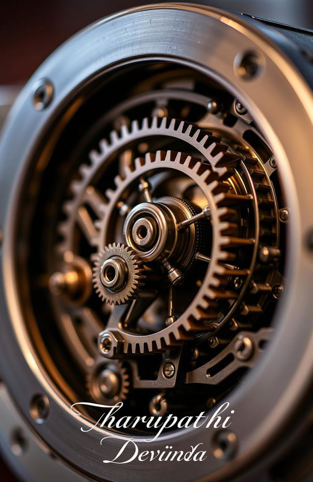 A close-up view of an intricate gear box, showcasing its inner workings such as gears, cogs, and mechanisms