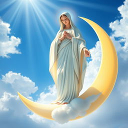 A stunning representation of the Immaculate Conception of Mother Mary, portrayed with radiance and grace