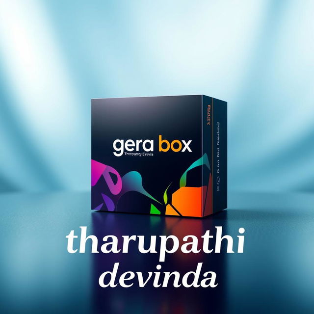 An artistic representation of a GIAR box positioned prominently at the center of the image, with the topik labeled as 'gera box' integrated into its design