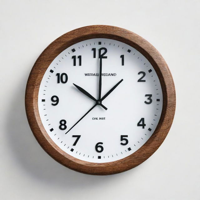 A photorealistic clock styled after a modular New Zealand DOC hut, rendered against a white background with a 4:3 aspect ratio