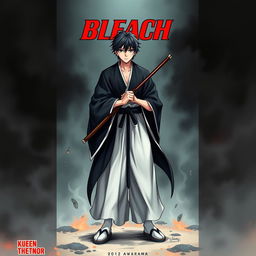 A captivating novel cover design inspired by the famous manga series 'Bleach'