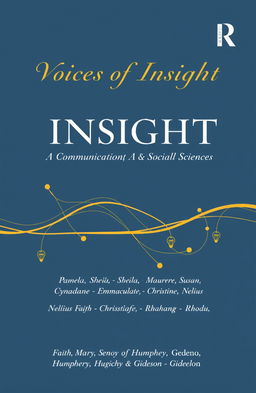 A book cover design featuring the title "Voices of Insight: A Communication Audit of the Faculty of Art Social Sciences" presented in an elegant, sophisticated font that conveys depth and significance