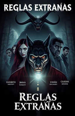A dark and atmospheric book cover illustration for the horror genre titled 'Reglas Extrañas' by Aliad3x
