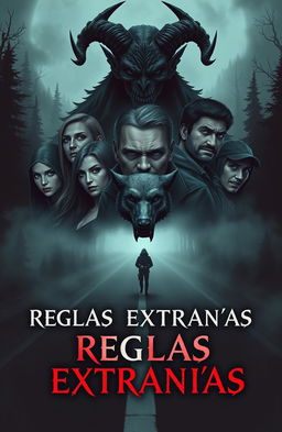 A dark and atmospheric book cover illustration for the horror genre titled 'Reglas Extrañas' by Aliad3x