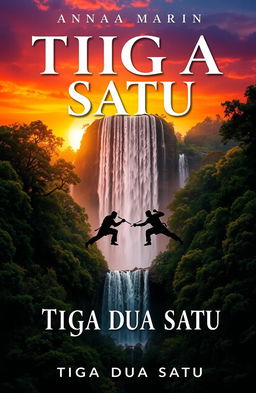 A novel cover design for a book titled 'Tiga Dua Satu'