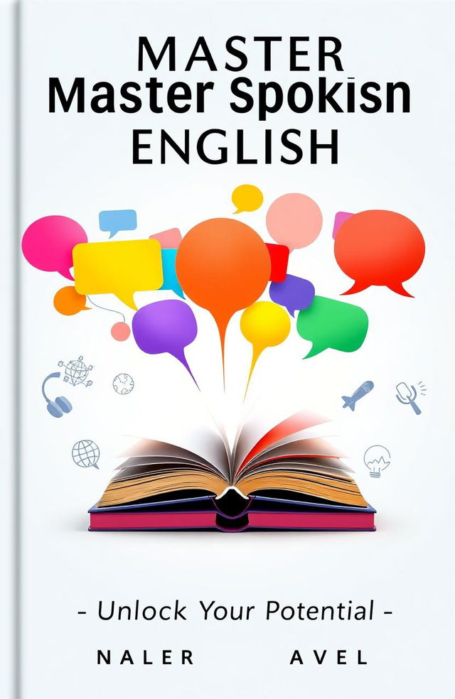 A visually appealing book cover for a spoken English learning guide