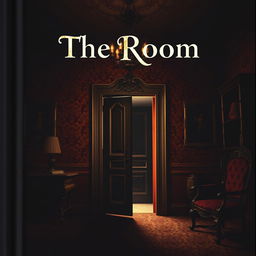 A captivating and mysterious book cover design for a book titled "The Room"