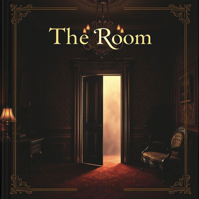 A captivating and mysterious book cover design for a book titled "The Room"