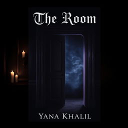A dark and intriguing book cover design for a novel titled "The Room" by author Yana Khalil