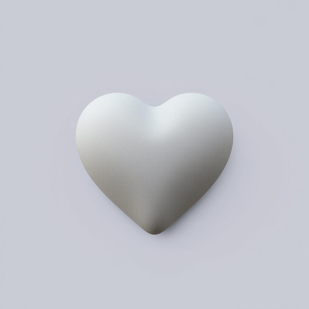 simple 2D gray heart, no background