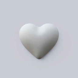 simple 2D gray heart, no background