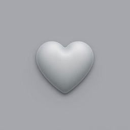 simple 2D gray heart, no background