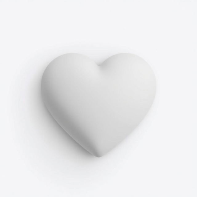 very simple 2D gray heart, no background