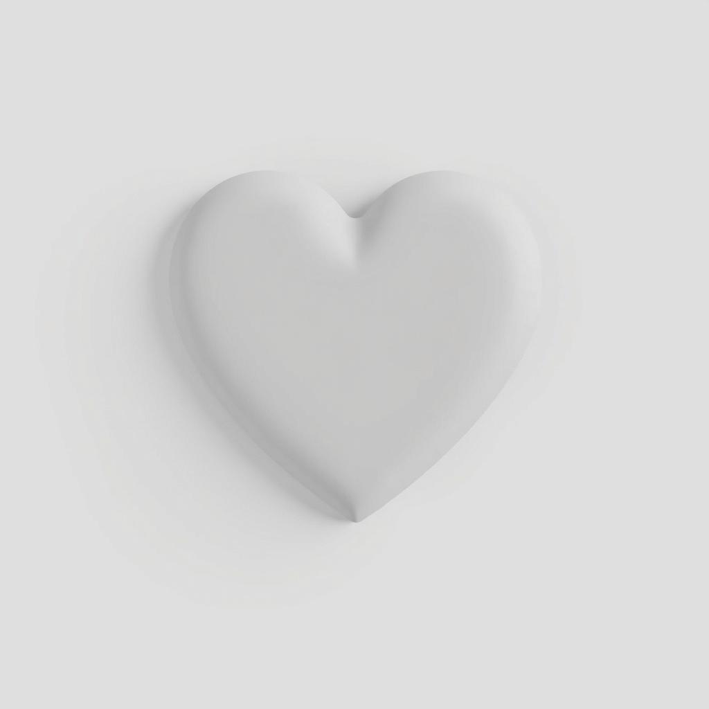 very simple 2D gray heart, no background