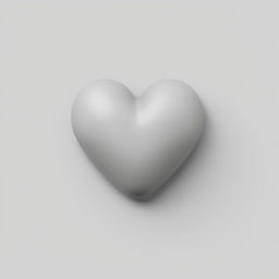 very simple 2D gray heart, no background