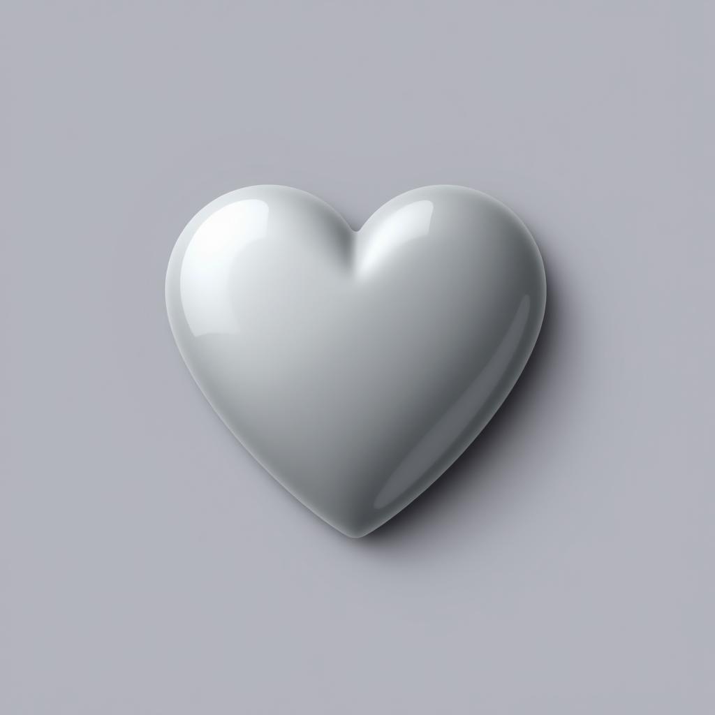 simple 2D gray heart icon, no background, without shadows