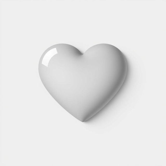 simple 2D gray heart icon, no background, without shadows