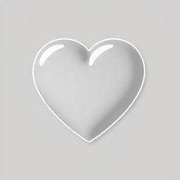 simple 2D gray heart icon, no background, without shadows