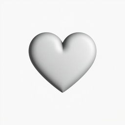 simple 2D gray heart icon, no background, without shadows