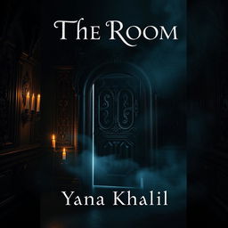 A captivating and mysterious book cover design for the novel titled "The Room" by author "Yana Khalil"