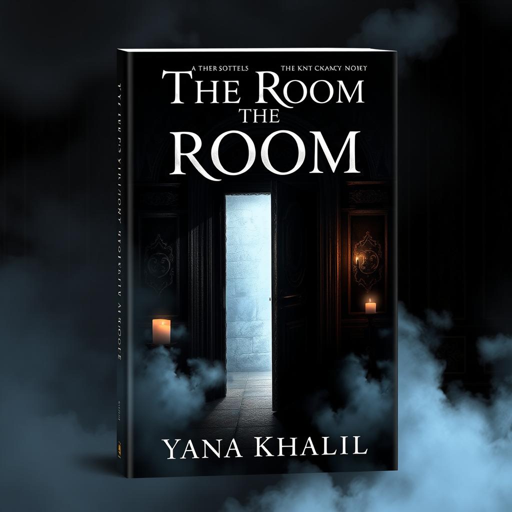 A captivating and mysterious book cover design for the novel titled "The Room" by author "Yana Khalil"