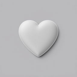 simple 2D gray heart icon, no background, without shadows and lighting