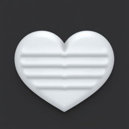 simple 2D gray heart icon, no background, without shadows and lighting