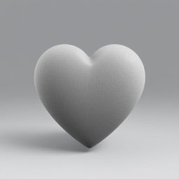 very simple 2D gray heart, no background, completely without shadows