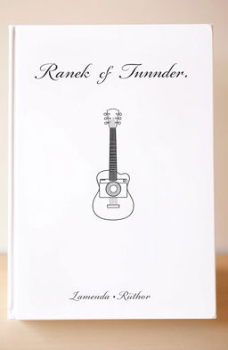 A minimalistic book cover design for a romantic novel featuring a rock band and a female photographer