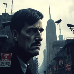 A dystopian world inspired by George Orwell's 1984, set in the year 2024