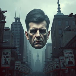 A dystopian world inspired by George Orwell's 1984, set in the year 2024