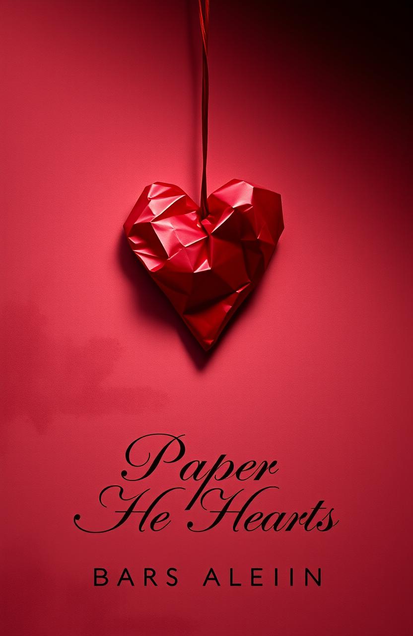 A beautifully designed book cover for a dark romance novel titled 'Paper Hearts'