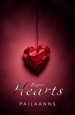 A beautifully designed book cover for a dark romance novel titled 'Paper Hearts'