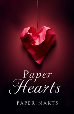 A beautifully designed book cover for a dark romance novel titled 'Paper Hearts'