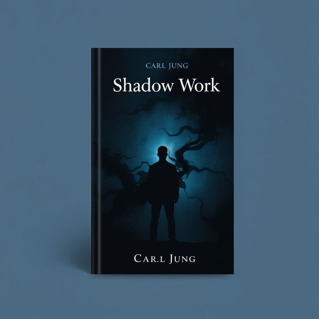 A visually striking book cover design for Carl Jung's concept of 'Shadow Work'