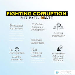 An informative poster about anti-corruption, featuring a bold and eye-catching design