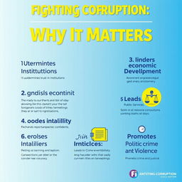 An informative poster about anti-corruption, featuring a bold and eye-catching design
