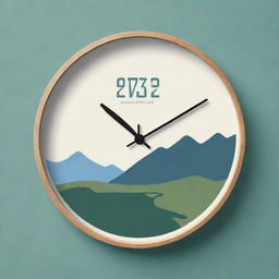 Create a flat design style clock inspired by a New Zealand Department of Conservation hut.