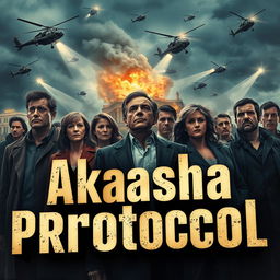 A thrilling scene depicting a diverse group of detectives, both men and women, intensely focused as they observe the destruction of a building from a distance