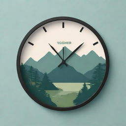 Create a flat design style clock inspired by a New Zealand Department of Conservation hut.