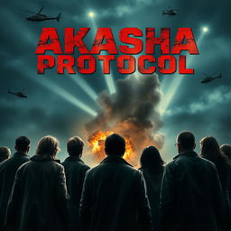 A captivating scene featuring a detective group, their backs turned towards the viewer, watching in awe as a building is being destroyed in front of them