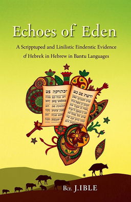 A visually striking book cover design for 'Echoes of Eden: Scriptural and Linguistic Evidence of Hebrew in Bantu Languages'