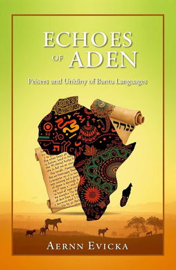 A visually striking book cover design for 'Echoes of Eden: Scriptural and Linguistic Evidence of Hebrew in Bantu Languages'