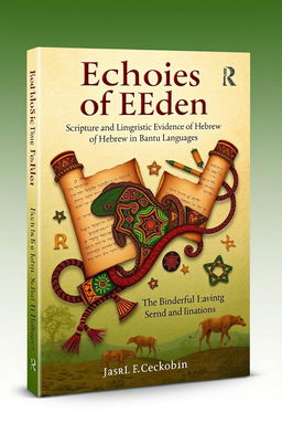 A visually striking book cover design for 'Echoes of Eden: Scriptural and Linguistic Evidence of Hebrew in Bantu Languages'