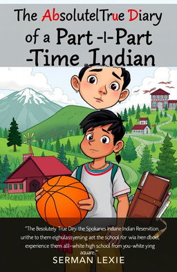 A poignant and colorful illustration representing themes from 'The Absolutely True Diary of a Part-Time Indian' by Sherman Alexie