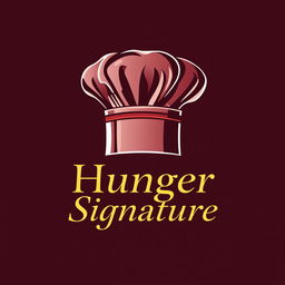 A realistic and detailed logo design for a chef-themed brand named 'Hunger Signature'