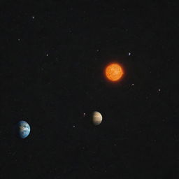 A detailed solar system with all the planets, sun, and asteroid belt